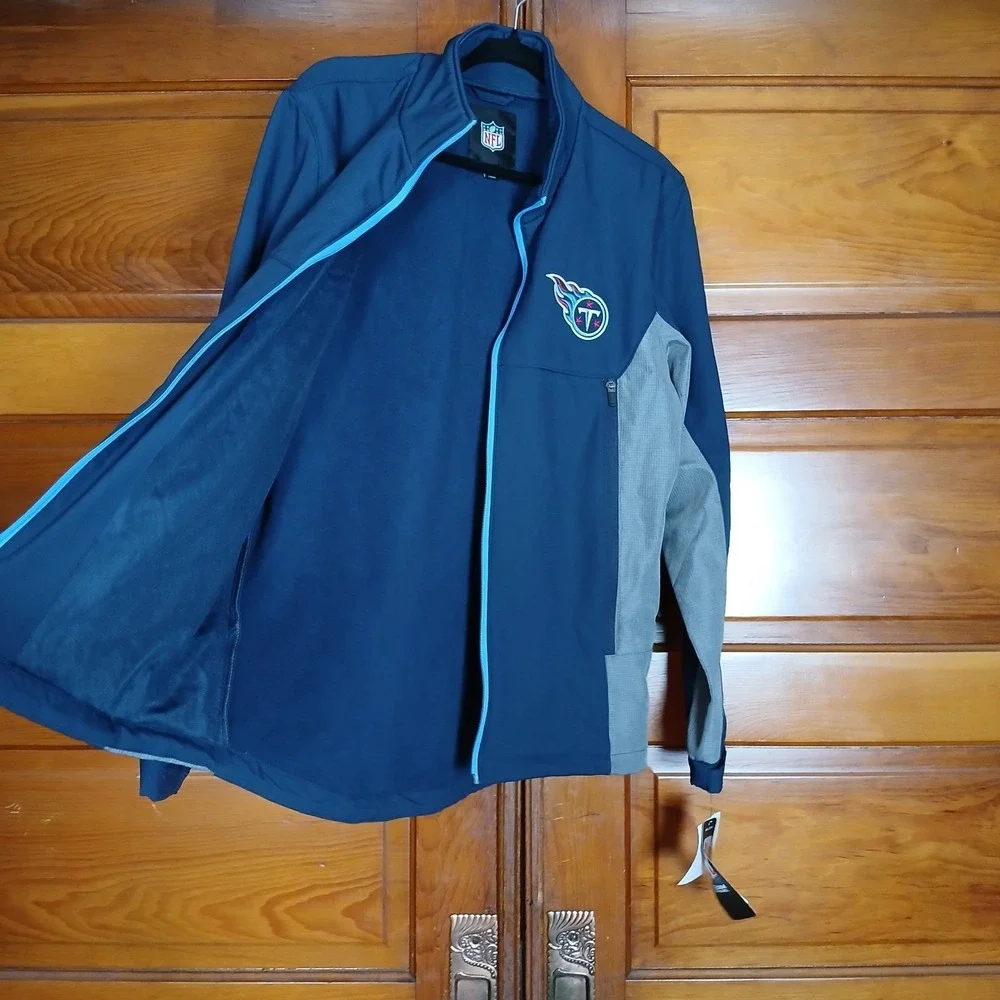 NWT Tennessee Titans NFL Full Zip-Up Jacket Size Small‎ Men's Blue Grey Official